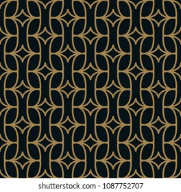 Seamless pattern with line ornament. Abstract modern geometric vector background.