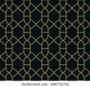 Seamless pattern with line ornament. Abstract modern geometric vector background.