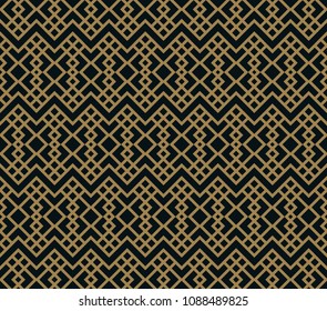 Seamless pattern with line ornament. Abstract modern geometric vector background.