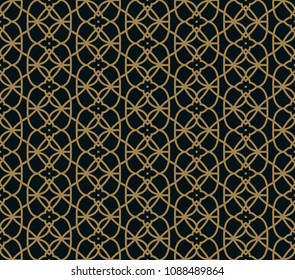 Seamless pattern with line ornament. Abstract modern geometric vector background.