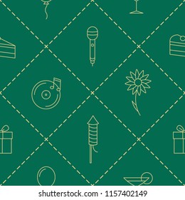 Seamless pattern with line party icons for your design