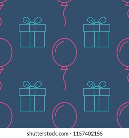 Seamless pattern with line party icons for your design