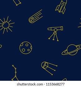 Seamless pattern with line space icons for your design