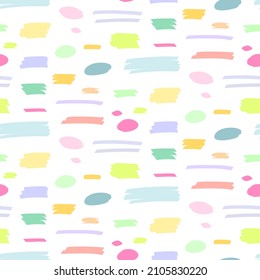 Seamless pattern line or texture marker highlighter on white background