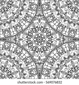 Seamless pattern - linear abstract black and white background