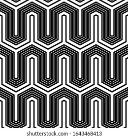 Seamless pattern. Linear backdrop. Jagged stripes motif. Geometric waves ornament. Curves image. Zigzag lines background. Digital paper, textile print, web design.