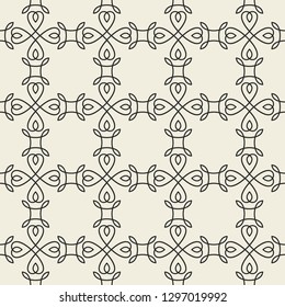 Seamless pattern with linear grid ornament. Abstract modern geometric endless texture. Vector illustration.