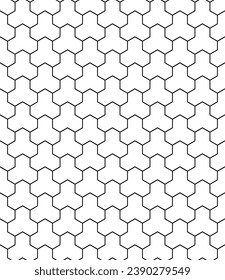 Seamless pattern with linear hexagon shapes. 
