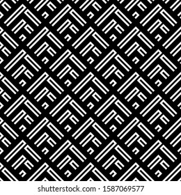 Seamless pattern. Linear motif. Curves ornament. Figures wallpaper. Simple shapes background. Geometric backdrop. Textile print, web design, digital paper, abstract illustration. Vector artwork.
