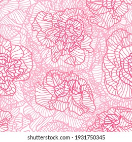 Patrón sin foco con rosas lineales. Hermosas flores de verano estilizadas decorativas.