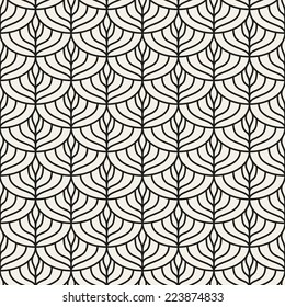 Seamless pattern. Linear scaled ornament. Geometric stylish background. Vector repeating texture