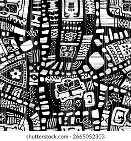 padrão contínuo com formas lineares e borrões.