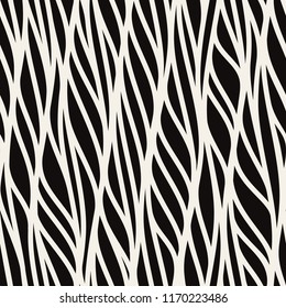 Seamless pattern with linear waves. Endless stylish texture. Ripple repeating background. Natural stylized veins. Can be used as swatch for illustrator.