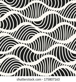 Seamless pattern with linear waves. Endless stylish texture. Ripple background
