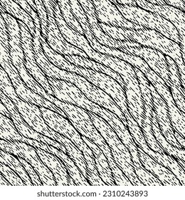 Seamless pattern with linear waves. Endless stylish texture. Ripple hand drawn background. Wave diagonal hand-made print.