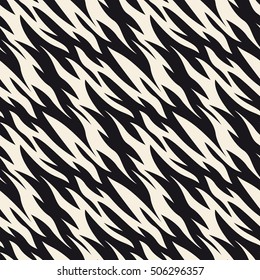 Seamless pattern with linear waves. Endless stylish texture. Hand drawn modern background.