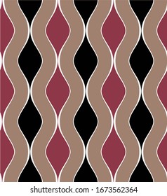 Seamless pattern with linear wavy stripes. Repeating background with waves. Stylish print.