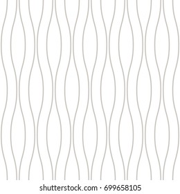 Seamless pattern with linear wavy stripes. Repeating background with waves. Stylish monochrome print.