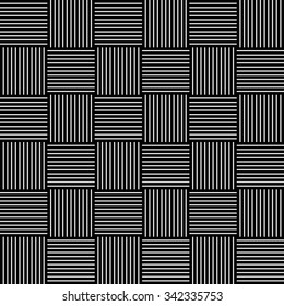 Seamless pattern with lined alternating squares. Vector art.