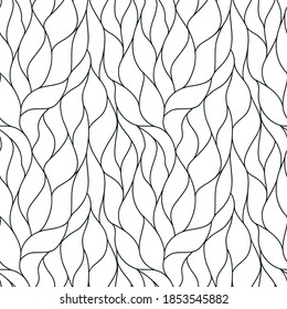 A seamless pattern of lines. A seamless abstract pattern of hand-drawn, floral background.