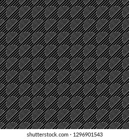 Seamless pattern of lines and circles. Geometric background. Vector illustration. Good design.
