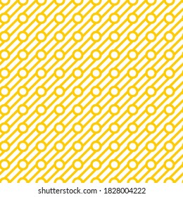 Seamless pattern of lines and circles. Geometric orange background.
