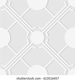 Seamless pattern of lines and circles. Soft background. Geometric wallpaper. Unusual lattice. Vector illustration. Good quality. Good design.
