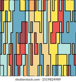 Seamless pattern of lines.  Colored background of geometric shapes. Template for cover, banner, poster and creative design