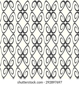 Seamless pattern lines curve monochrome vector background