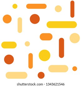 Seamless pattern lines and dots. Background orange. Vector illustration