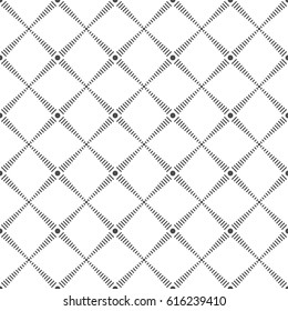 Seamless pattern of lines and dots. Geometric wallpaper. Unusual lattice. Vector illustration. Good quality. Good design.