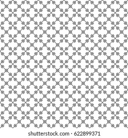Seamless pattern of lines and dots. Geometric wallpaper. Unusual lattice. Vector illustration. Good quality. Good design.
