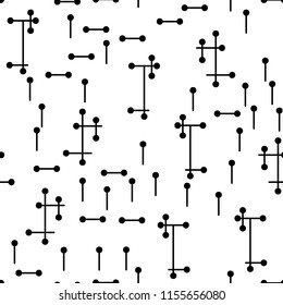 Seamless pattern with lines and dots. Retro, vintage background. Vector illustration. Black and white. For printing on fabric, textiles, interior items, paper, finding.