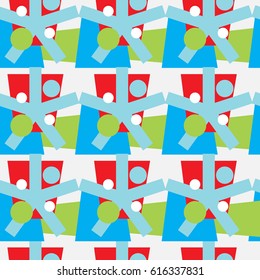 Seamless pattern with lines and dots. Vector mosaic background.