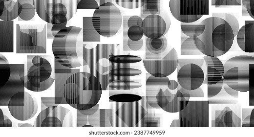 Seamless pattern with lines . Fabric pattern with striped Design elements .Repeating Black lines .Geometric shape. Dynamic geometrical Endless overlay texture.