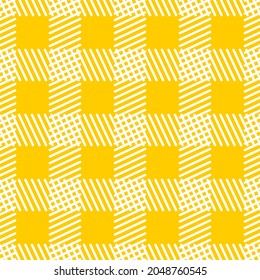 Seamless pattern of lines. Geometric orange background. Unusual lattice.