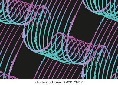 Seamless pattern with lines and gradients on black for sports and textiles. Vector illustration