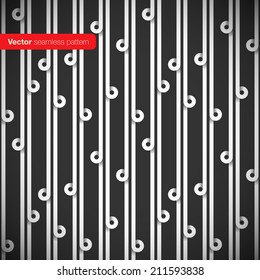 Seamless pattern with lines and loops. 