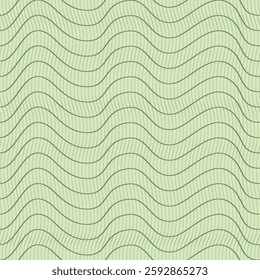 Seamless pattern, lines, minimal, wave pattern, green tone, comfortable to the eyes, suitable for wallpaper, background, fabric printing, tile pattern.