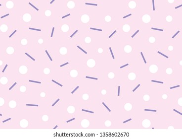Seamless pattern of lines and points. Pink background. Vector illustration.