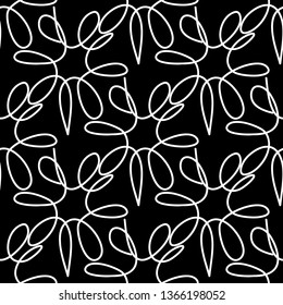 Seamless pattern with lines and scribbles.