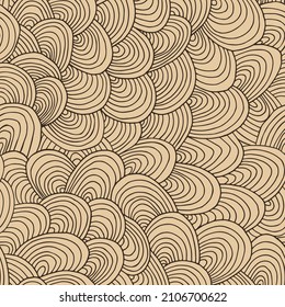 Seamless pattern of lines, seashells. Vector stock illustration eps10.