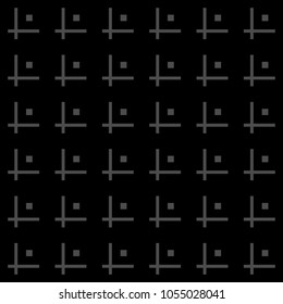 Seamless pattern with lines and squares. Vector continuous  dark, black background.