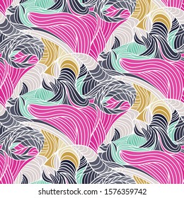 Seamless pattern with lines in the style of Doodle. Vector illustration