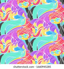 Seamless pattern with lines in the style of Doodle. Vector illustration