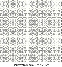 Seamless pattern lines wavy monochrome vector background