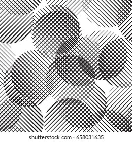 Seamless pattern with lines.Circles unusual poster Design .Black Vector stripes .Geometric shape.