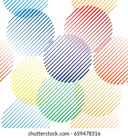 Seamless pattern with lines.Circles unusual poster Design .Colorful Vector stripes .Geometric shape.