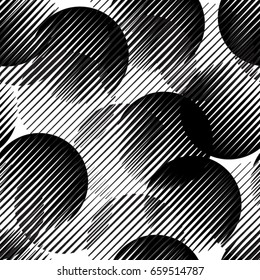 Seamless pattern with lines.Circles
unusual poster Design .Black Vector stripes .Geometric shape. Endless black and white texture
