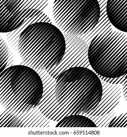 Seamless pattern with lines.Circles
unusual poster Design .Black Vector stripes .Geometric shape. Endless black and white texture